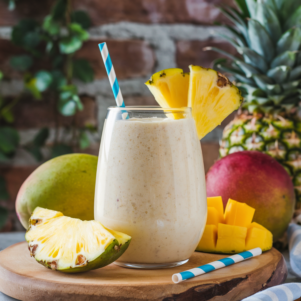 Cottage Cheese Smoothie with Tropical Fruits
