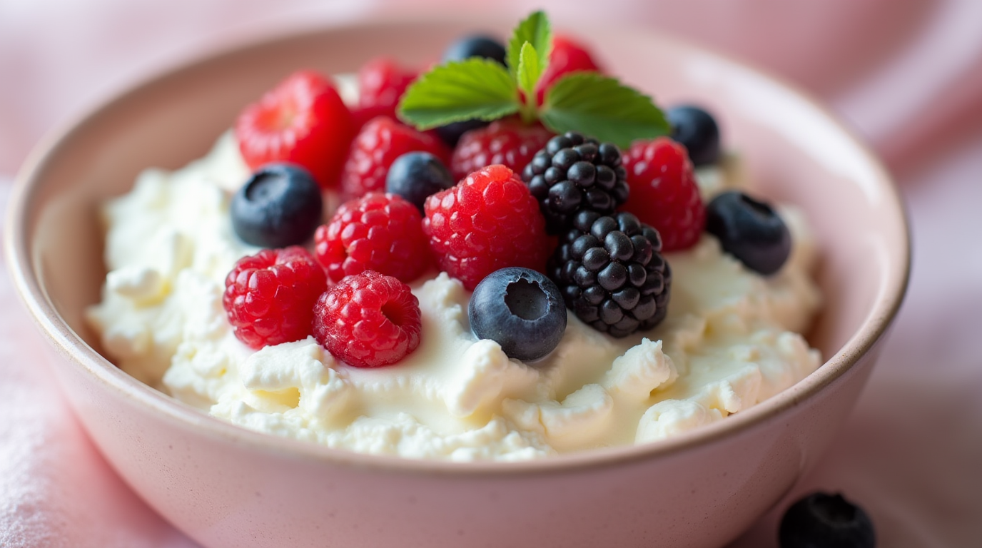Cottage Cheese Dessert Recipes: Cottage Cheese with Fresh Berries