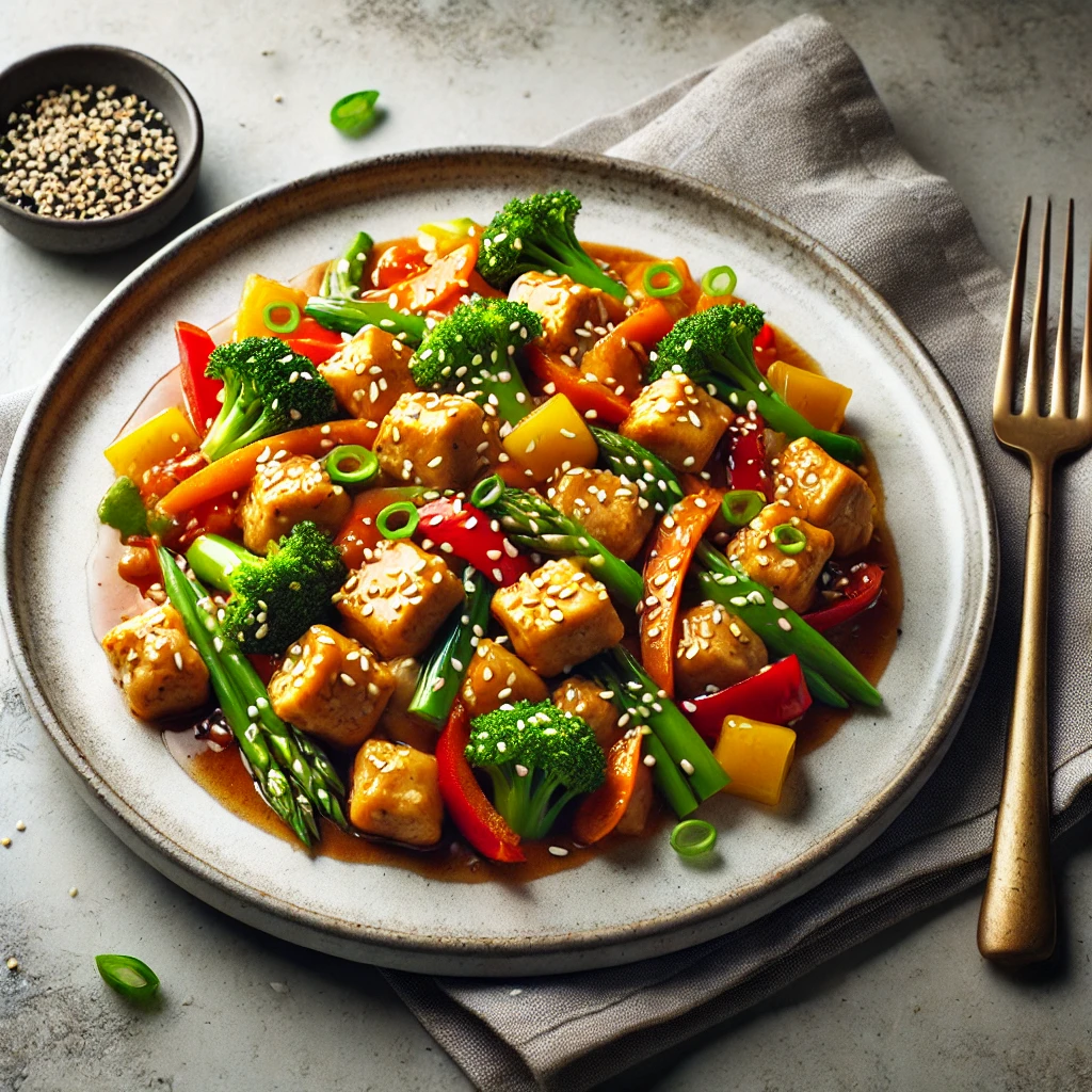 Diced Chicken Stir-Fry Ready to Serve