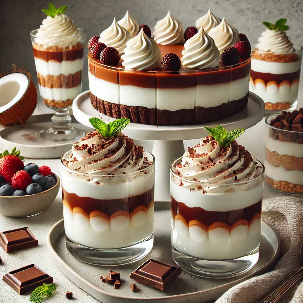 Modern variations of Haupia, including chocolate Haupia pie and layered Haupia parfaits. 