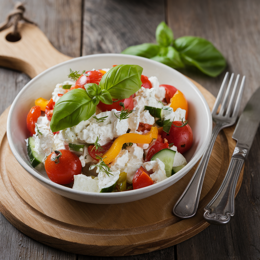 Savory Cottage Cheese with Vegetables and Herbs
