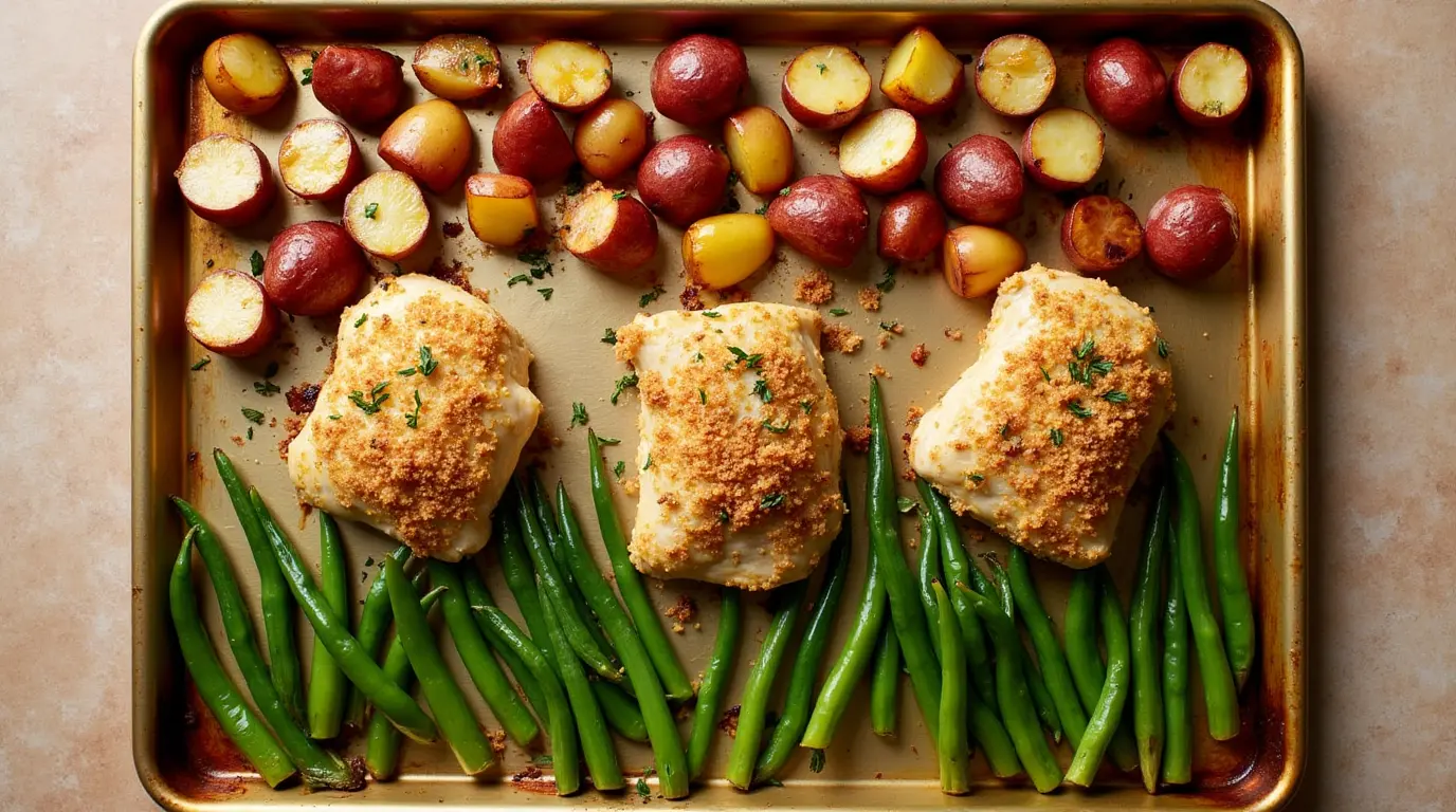 Delicious and healthy Sheet Pan Dinners with roasted chicken, potatoes, and vegetables.
