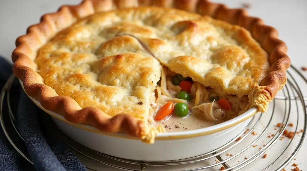 Golden flaky Chicken Pot Pie with creamy filling