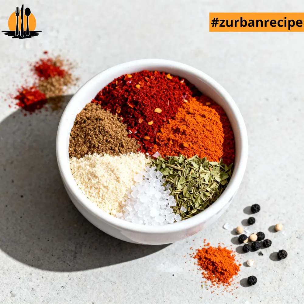 A bowl of chili powder, cumin, paprika, oregano, salt, and spices used in Taco Recipes.