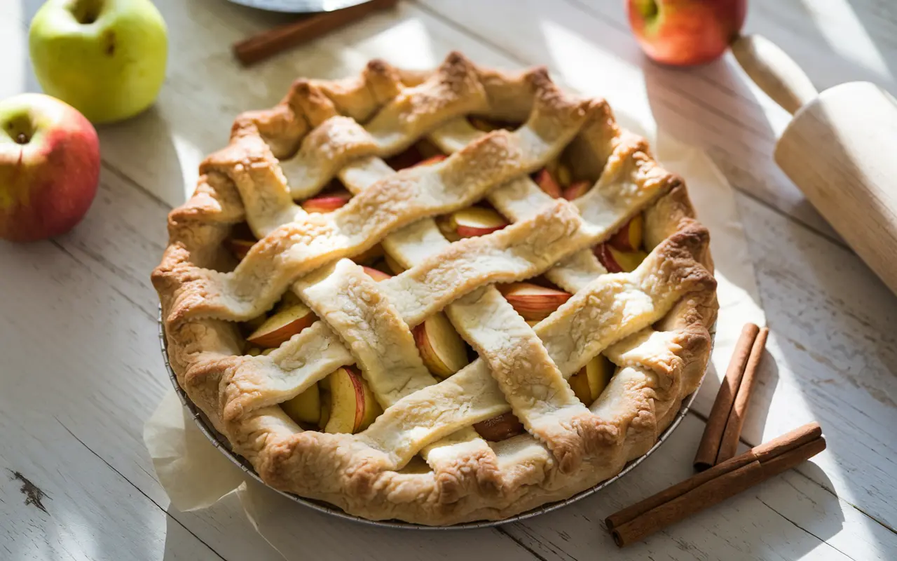Classic homemade apple pie recipe with flaky crust