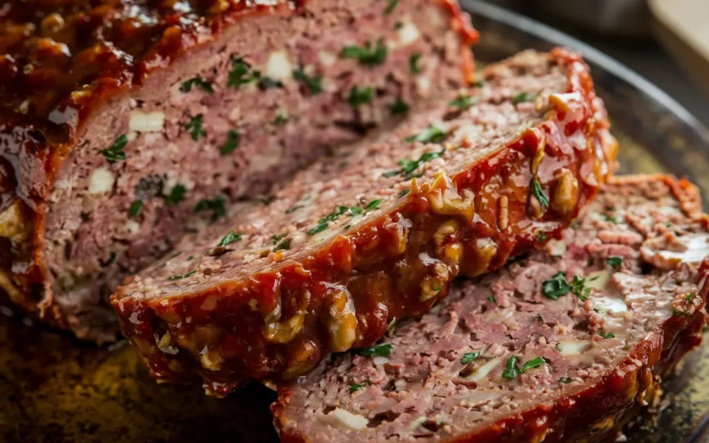 Grandma’s Meatloaf, juicy and tender with a rich, tangy glaze, a true classic comfort food.
