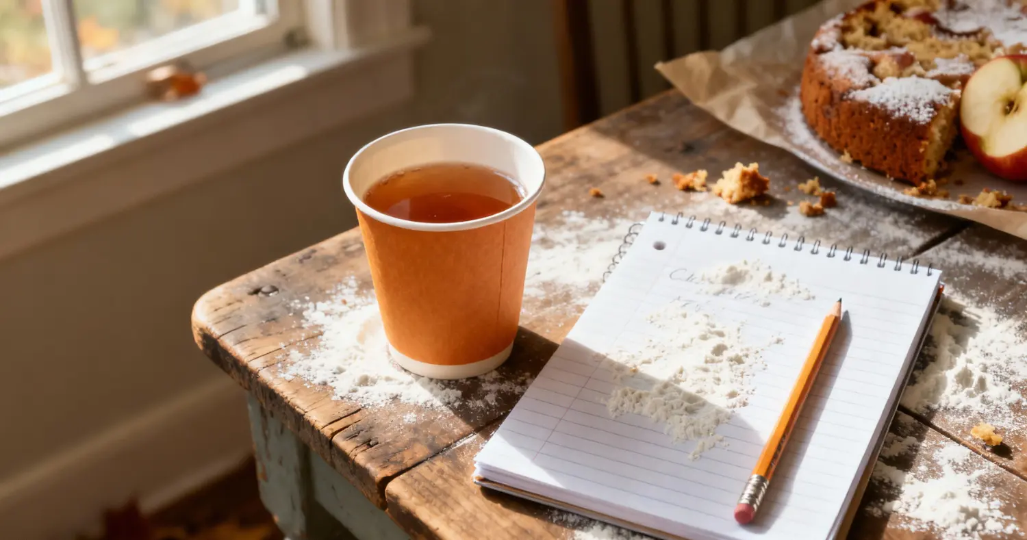 Cider Mill Memories: rustic apple press at sunrise, apples in burlap.