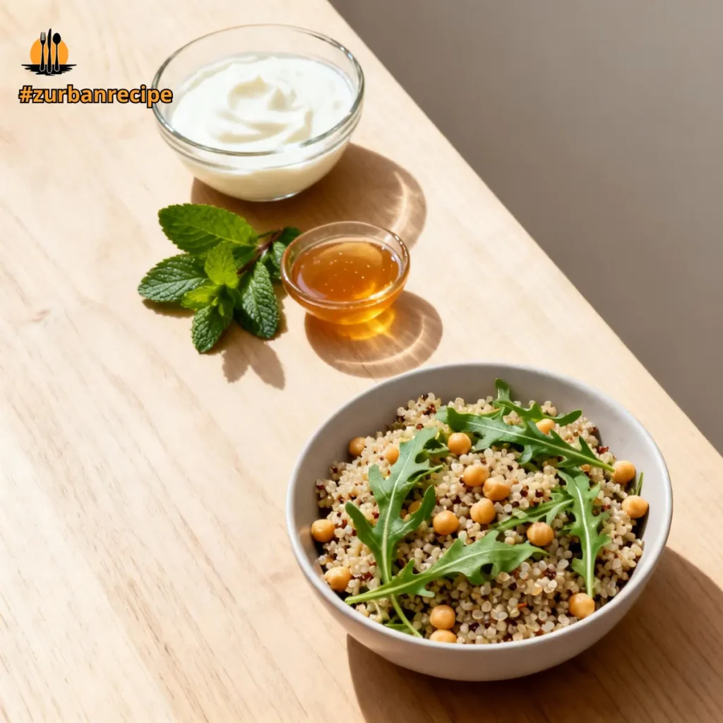 no-cook quick meal ideas with chickpeas and grains in a bowl