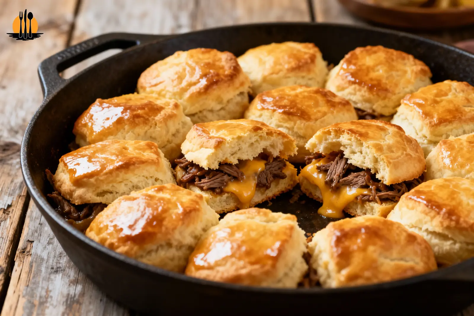 French Dip Stuffed Biscuits